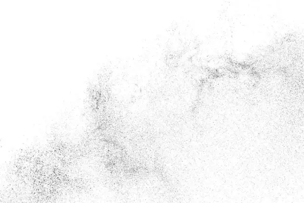 Sıkıntılı siyah doku. Beyaz arka planda koyu kumlu bir doku. Toz tabakası desenli. Tahıl gürültüsü partikülleri. Paslanmış beyaz efekt. Grunge tasarım elementleri. Vektör illüstrasyonu, EPS 10.