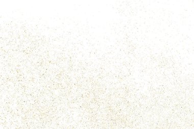 Beyaz üzerinde altın rengi parıltı dokusu izole edildi. Amber Parçacık Rengi. Kutlama arkaplanı. Altın Konfeti Patlaması. Tasarım elementi. Dijital olarak oluşturulmuş resim. Vektör İllüstrasyonu, EPS 10.