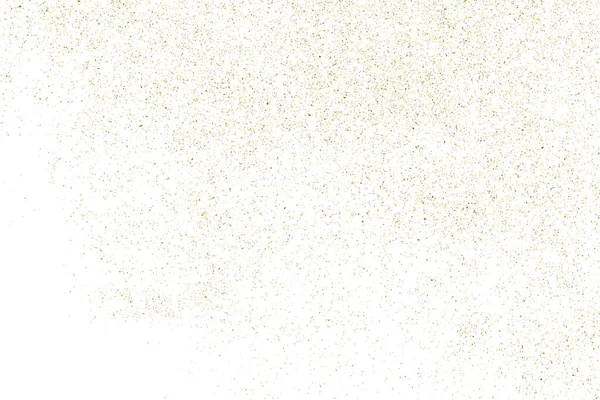 ホワイトに分離されたゴールドグリッターテクスチャ 琥珀色の粒子 記念すべき背景 コンフェッティの黄金爆発 デザイン要素 デジタル生成画像 ベクターイラスト Eps — ストックベクタ