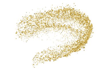 Beyazda izole edilmiş altın rengi parıltı dokusu. Amber Parçacık Rengi. Kutlama arkaplanı. Altın Konfeti Patlaması. Vektör İllüstrasyonu, Eps 10.