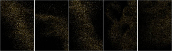 Набор золотых блесток текстуры изолированы на черном фоне. Золотая звездная пыль. Цвет янтарных частиц. Спарклс Рэйн. Векторная терапия, Eps 10.