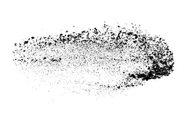 Beyaz arka planda siyah taneli doku izole edilmiş. Toz tabakası. Karanlık gürültü tanecikleri. Dijital olarak oluşturulmuş görüntü. Vektör tasarım elemanları. Görüntü, Eps 10.