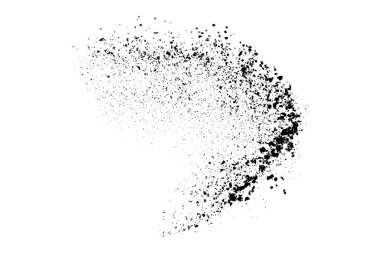 Beyaz arka planda siyah taneli doku izole edilmiş. Toz tabakası. Karanlık gürültü tanecikleri. Dijital olarak oluşturulmuş görüntü. Vektör tasarım elemanları. Görüntü, Eps 10.