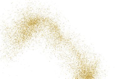 Beyazda izole edilmiş altın rengi parıltı dokusu. Amber Parçacık Rengi. Kutlama arkaplanı. Altın Konfeti Patlaması. Vektör İllüstrasyonu, Eps 10.