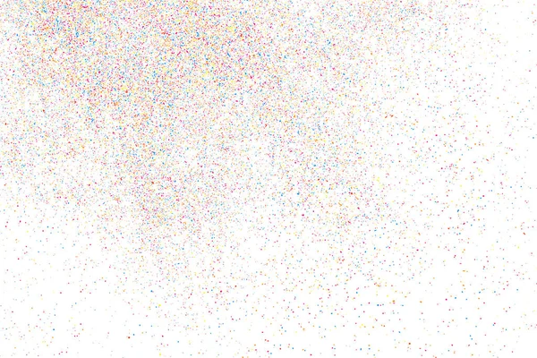 Explosão Abstrata Confetti Textura Grão Colorido Isolado Fundo Branco Manchas — Vetor de Stock