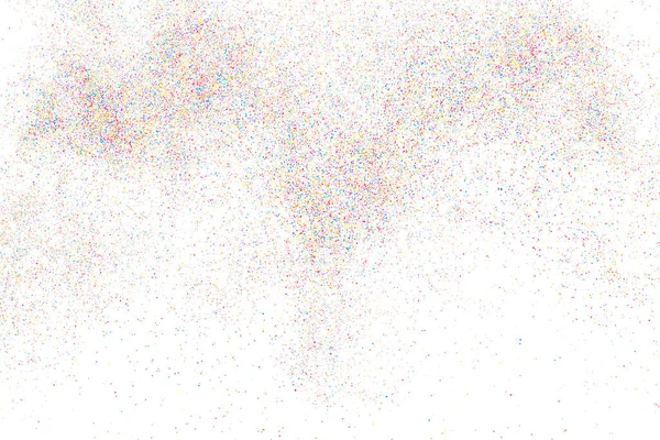 Abstracte Explosie Van Confetti Kleurrijke Korrelige Textuur Geïsoleerd Witte Achtergrond — Stockvector