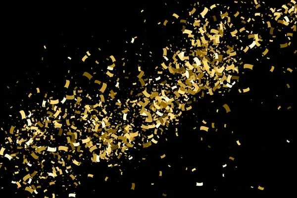 Zlatý Výbuch Konfetů Zlatá Třpytivá Textura Izolovaná Černém Barva Jantarových — Stockový vektor
