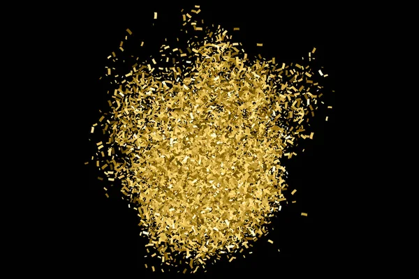 Goldene Explosion Von Konfetti Gold Glitter Textur Isoliert Auf Schwarz — Stockvektor