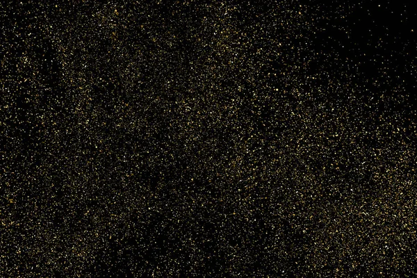 Gold Glitter Textur Isoliert Auf Schwarzem Hintergrund Goldener Sternenstaub Bernsteinpartikel — Stockvektor