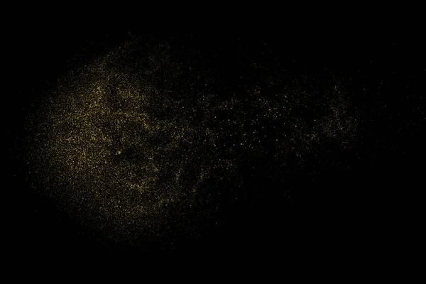 Guld Glitter Textur Isolerad Svart Bakgrund Gyllene Stjärnstoft Bärnstensfärg Sparkles — Stock vektor