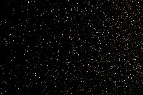 Textura Brillo Dorado Aislada Sobre Fondo Negro Polvo Estelar Dorado — Vector de stock