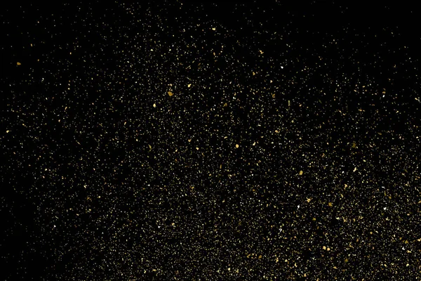 Textura Brillo Dorado Aislada Sobre Fondo Negro Polvo Estelar Dorado — Vector de stock