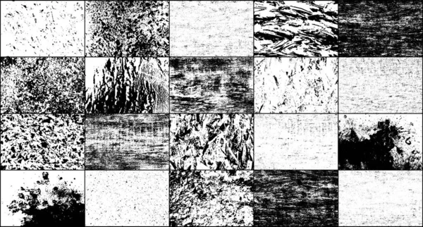 Vector Set Grunge Design Elements Black White Noise Overlay Grainy — Stock Vector