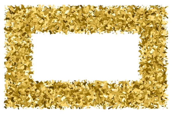 Zlatý Rám Třpytivá Textura Izolovaná Bílém Upravitelná Šablona Zářivé Slavnostní — Stockový vektor