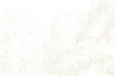 Beyaz üzerinde altın rengi parıltı dokusu izole edildi. Amber Parçacık Rengi. Kutlama arkaplanı. Altın Konfeti Patlaması. Tasarım elementi. Dijital olarak oluşturulmuş resim. Vektör İllüstrasyonu, EPS 10.