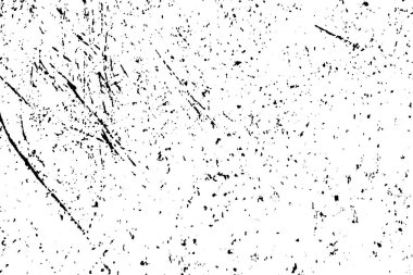 Sıkıntılı siyah doku. Beyaz arka planda koyu kumlu bir doku. Toz tabakası desenli. Tahıl gürültüsü partikülleri. Paslanmış beyaz efekt. Grunge tasarım elementleri. Vektör illüstrasyonu, EPS 10.