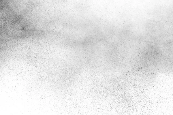 Siyah Parçacıklar Beyaz Zemin Üzerinde Izole Edildi Soyut Toz Tabakası — Stok fotoğraf