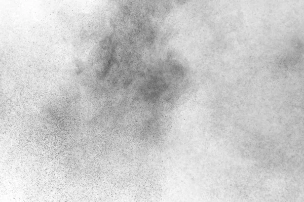 Explosion Particules Noires Isolées Sur Fond Blanc Texture Abstraite Recouvrement — Photo