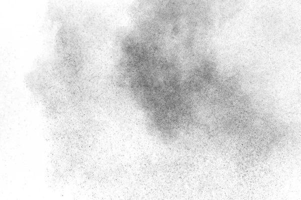 Explosion Particules Noires Isolées Sur Fond Blanc Texture Abstraite Recouvrement — Photo