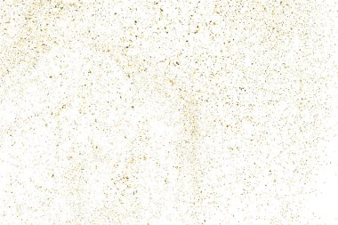 Beyaz üzerinde altın rengi parıltı dokusu izole edildi. Amber Parçacık Rengi. Kutlama arkaplanı. Altın Konfeti Patlaması. Tasarım elementi. Dijital olarak oluşturulmuş resim. Vektör İllüstrasyonu, EPS 10.