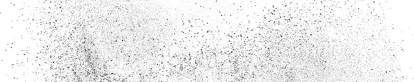 Texture Granuleuse Noire Isolée Sur Blanc Contexte Panoramique Recouvrement Poussière — Image vectorielle