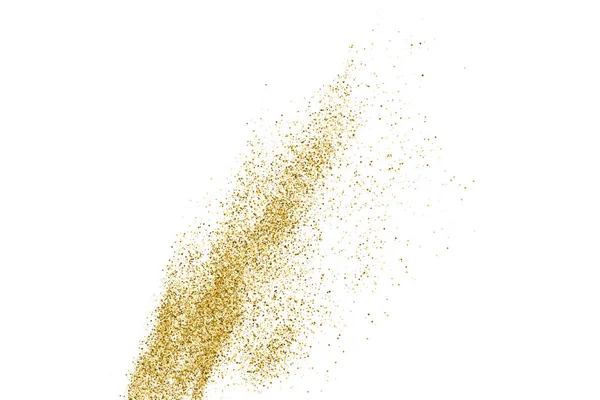 Gold Glitter Textura Isolada Sobre Branco Amber Particles Color Contexto — Vetor de Stock