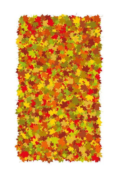 Colorful Leaves Silhouette Vertical Background Autumn Realistic Foliage Canadian Maple — Stock Vector