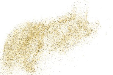 Beyazda izole edilmiş altın rengi parıltı dokusu. Amber Renk Sequins. Kutlama arkaplanı. Altın Konfeti Patlaması. Vektör İllüstrasyonu, Eps 10.