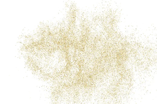 Gold Glitter Texture Isolated White Amber Color Sequins Celebratory Background — Vetor de Stock