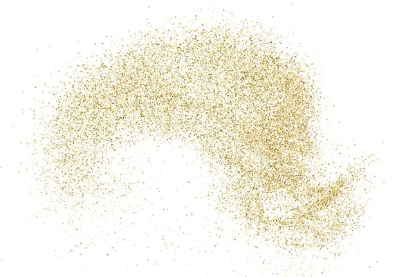 Beyazda izole edilmiş altın rengi parıltı dokusu. Amber Renk Sequins. Kutlama arkaplanı. Altın Konfeti Patlaması. Vektör İllüstrasyonu, Eps 10.
