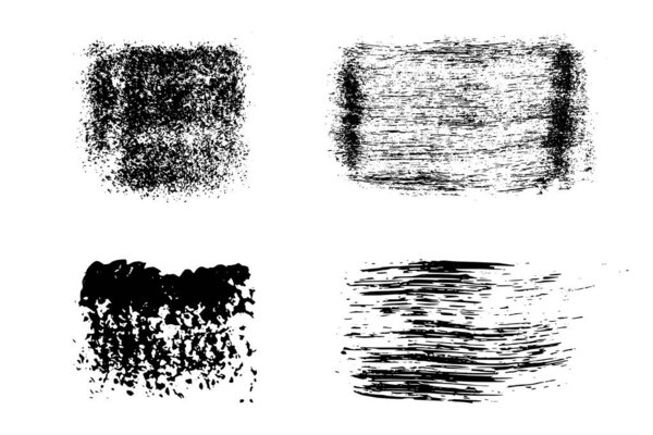 Set of black brush strokes isolated on white. Ink splatter. Paint droplets. Digitally generated image. Vector design elements, illustration, EPS 10.