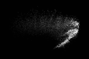 Siyah arka planda beyaz lekeler var. Soyut vektör patlaması. Dijital olarak oluşturulmuş görüntü. Görüntü, EPS 10.