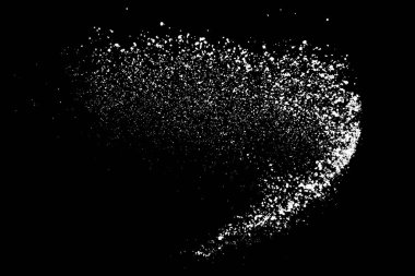 Siyah arka planda beyaz lekeler var. Soyut vektör patlaması. Dijital olarak oluşturulmuş görüntü. Görüntü, EPS 10.