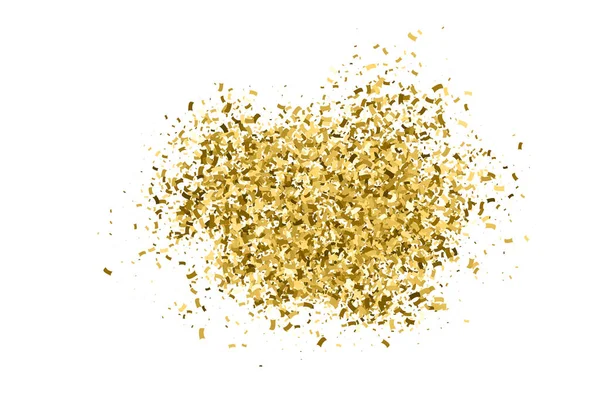 Explosão Dourada Confetti Gold Glitter Textura Isolada Sobre Branco Amber — Vetor de Stock