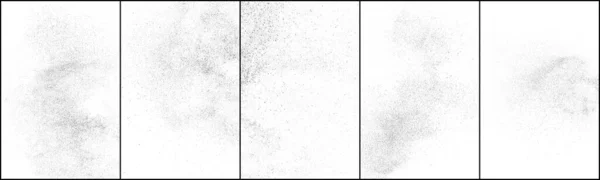 Ensemble Texture Noire Affligée Texture Graineuse Foncée Sur Fond Blanc — Image vectorielle