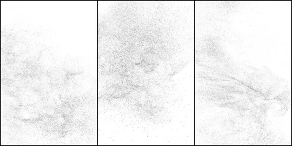 Ensemble Texture Noire Affligée Texture Graineuse Foncée Sur Fond Blanc — Image vectorielle
