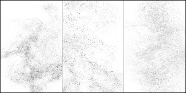 Ensemble Texture Noire Affligée Texture Graineuse Foncée Sur Fond Blanc — Image vectorielle