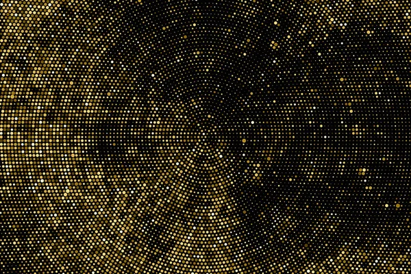 Gold Glitter Halftone Dotted Backdrop Abstraktes Kreisförmiges Retromuster Pop Art — Stockvektor