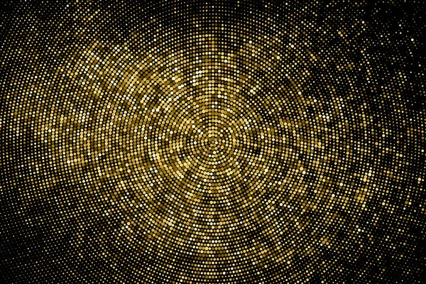 Gold Glitter Halftone Dotted Backdrop Abstract Circular Retro Pattern Pop — Stock Vector