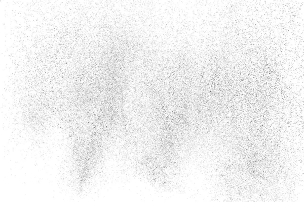 Sıkıntılı siyah doku. Beyaz arka planda koyu kumlu bir doku. Toz tabakası desenli. Tahıl gürültüsü partikülleri. Paslanmış beyaz efekt. Grunge tasarım elementleri. Vektör illüstrasyonu, EPS 10.