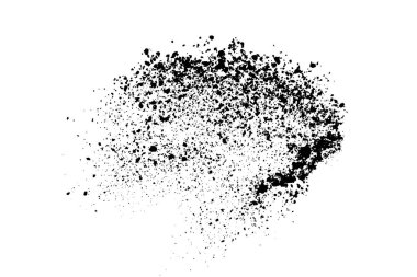 Beyaz arka planda siyah taneli doku izole edilmiş. Toz tabakası. Karanlık gürültü tanecikleri. Dijital olarak oluşturulmuş görüntü. Vektör tasarım elemanları. Görüntü, Eps 10.