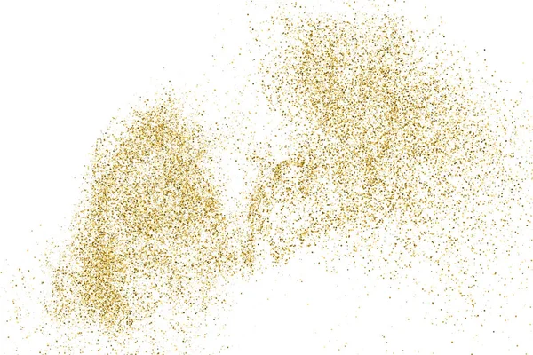 Gold Glitter Textuur Geïsoleerd Wit Goudkleurige Pailletten Feestelijke Achtergrond Golden — Stockvector
