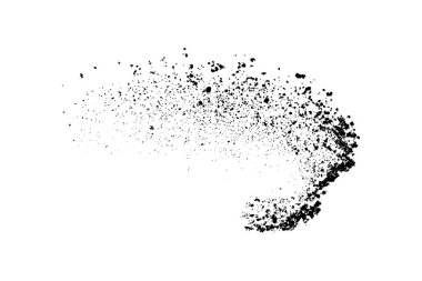 Beyaz arka planda siyah taneli doku izole edilmiş. Toz tabakası. Karanlık gürültü tanecikleri. Dijital olarak oluşturulmuş görüntü. Vektör tasarım elemanları. Görüntü, Eps 10.