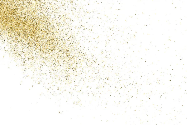 Beyazda izole edilmiş altın rengi parıltı dokusu. Goldish Renk Sequins. Kutlama arkaplanı. Altın Konfeti Patlaması. Vektör İllüstrasyonu, Eps 10.