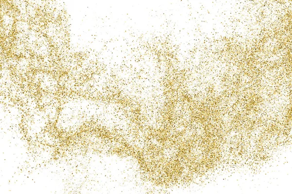 Beyazda izole edilmiş altın rengi parıltı dokusu. Goldish Renk Sequins. Kutlama arkaplanı. Altın Konfeti Patlaması. Vektör İllüstrasyonu, Eps 10.