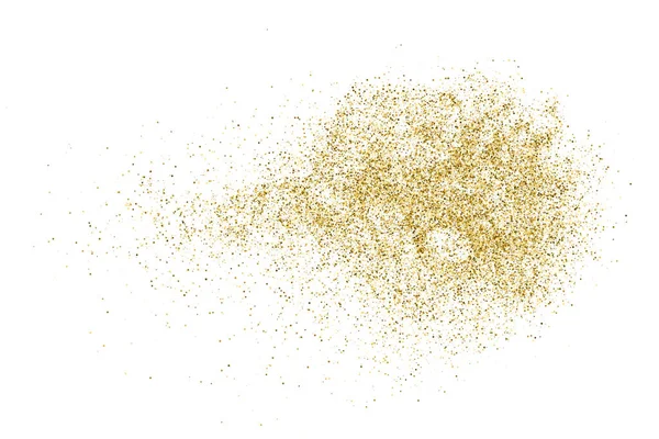 Beyazda izole edilmiş altın rengi parıltı dokusu. Goldish Renk Sequins. Kutlama arkaplanı. Altın Konfeti Patlaması. Vektör İllüstrasyonu, Eps 10.