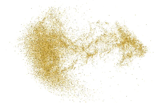 Beyazda izole edilmiş altın rengi parıltı dokusu. Goldish Renk Sequins. Kutlama arkaplanı. Altın Konfeti Patlaması. Vektör İllüstrasyonu, Eps 10.