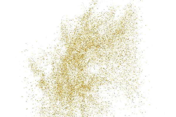 Beyazda izole edilmiş altın rengi parıltı dokusu. Goldish Renk Sequins. Kutlama arkaplanı. Altın Konfeti Patlaması. Vektör İllüstrasyonu, Eps 10.