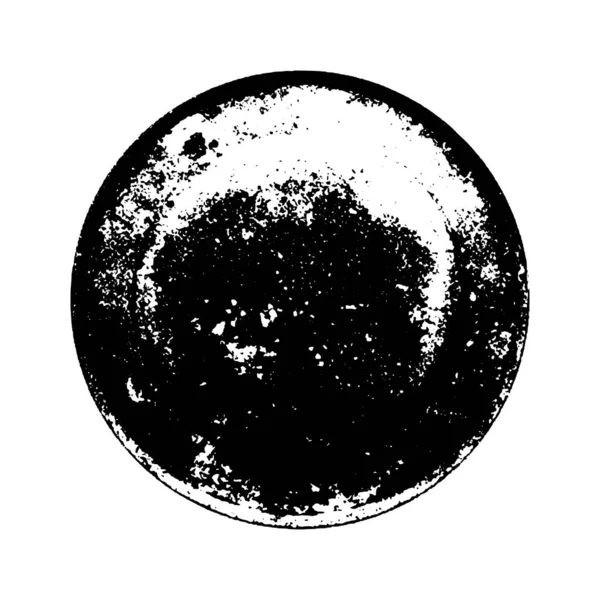 Czarny Grunge Tekstur Okrągły Kształt Białym Tle Ziarniste Teksturowanym Elementów — Wektor stockowy