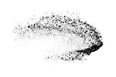 Beyaz arka planda siyah taneli doku izole edilmiş. Toz tabakası. Karanlık gürültü tanecikleri. Dijital olarak oluşturulmuş görüntü. Vektör tasarım elemanları. Görüntü, Eps 10.